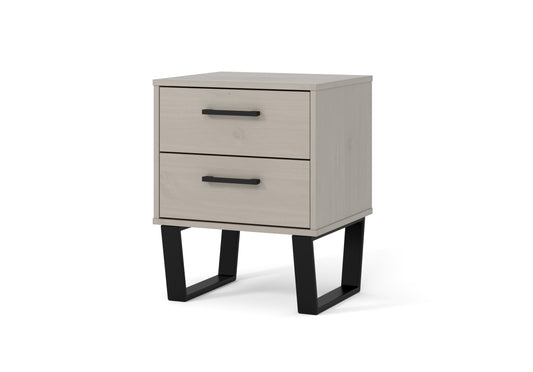 Texas Grey 2 Drawer Bedside