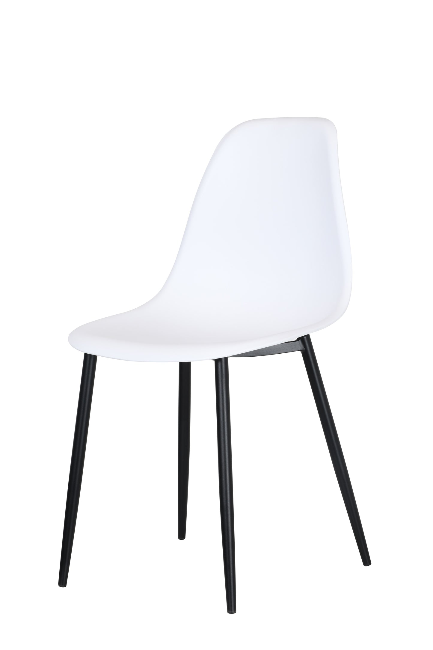 Aspen Pair of Curve Chairs, White Plastic Chair With Black Metal Legs