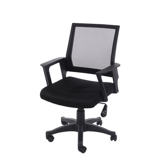 Home Office Chair in Black with Mesh Back, Fabric Seat & Base