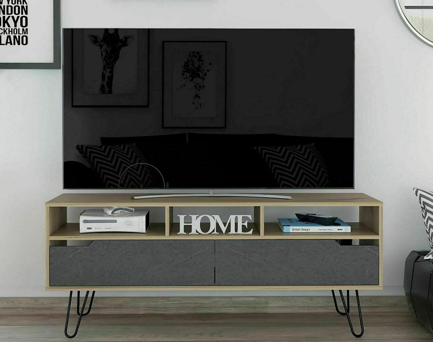 Manhattan 2 Drawer Open TV Unit