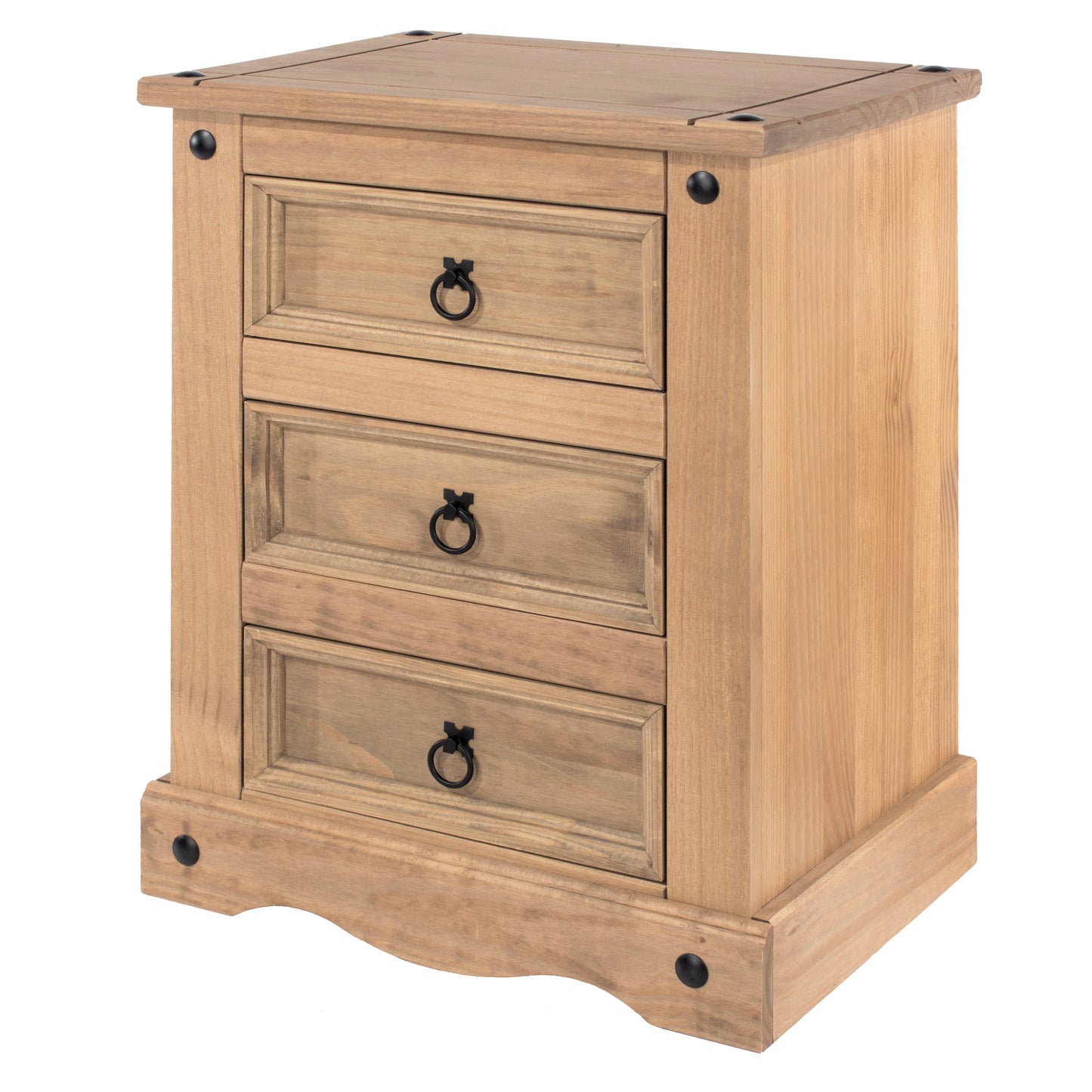 Corona 3 Drawer Bedside