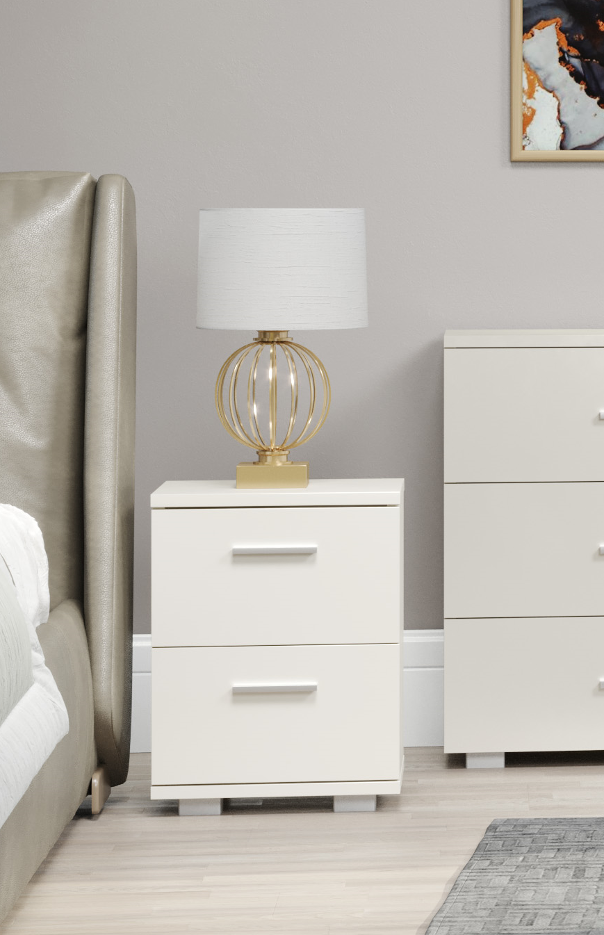 Lido 2 Drawer Bedside Cabinet