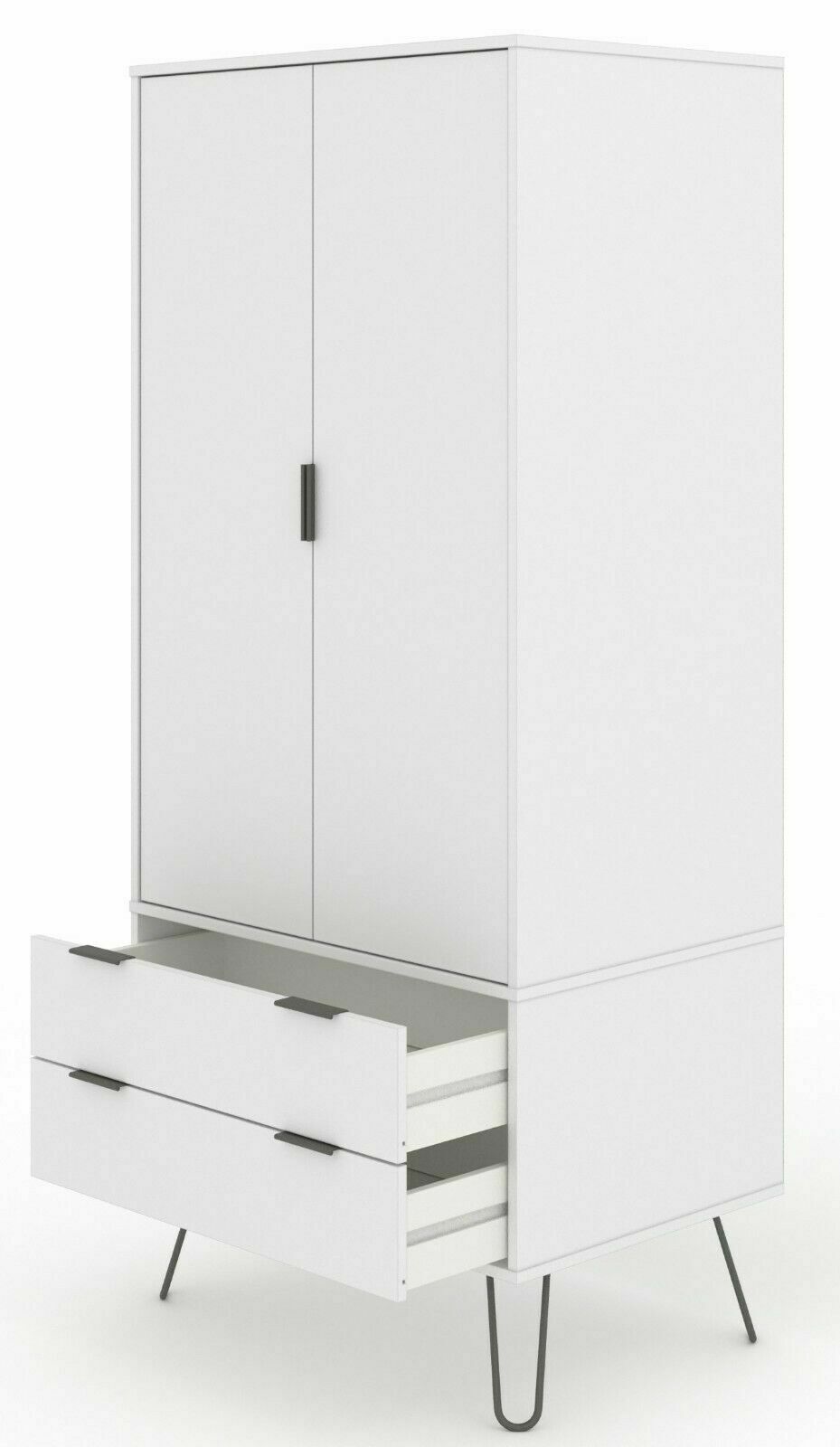 Augusta White 2 Door 2 Drawer Wardrobe