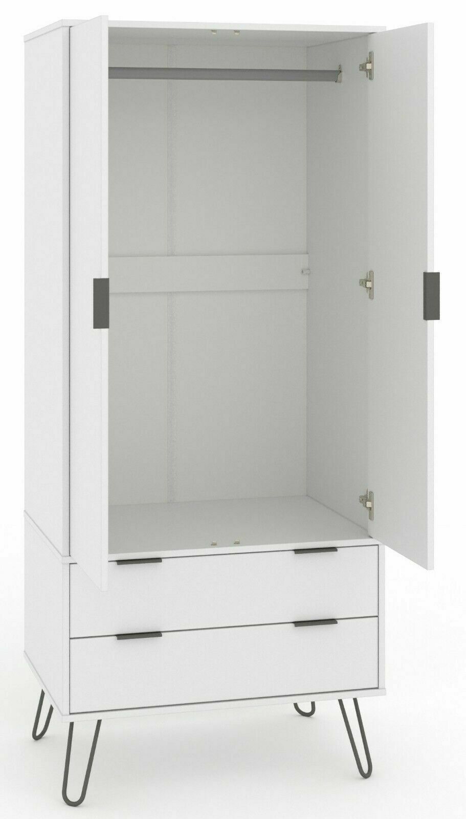 Augusta White 2 Door 2 Drawer Wardrobe