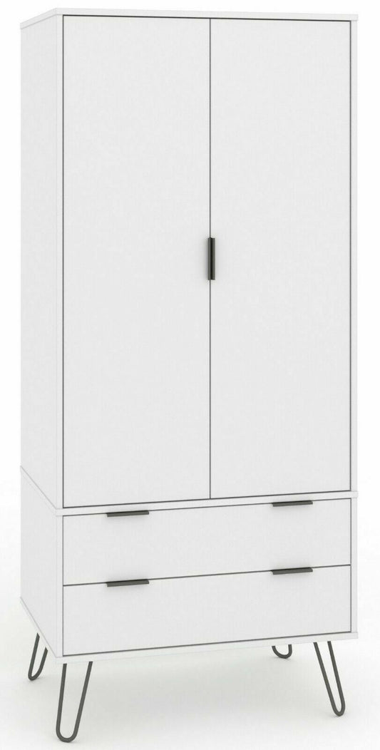 Augusta White 2 Door 2 Drawer Wardrobe