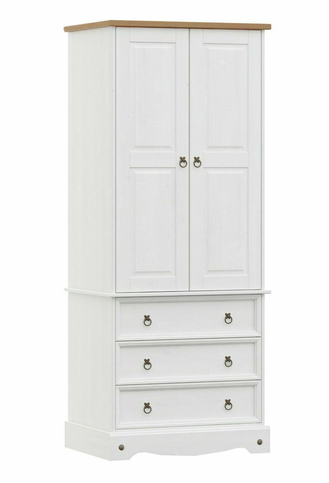 Corona White 2 Door 3 Drawer Wardrobe