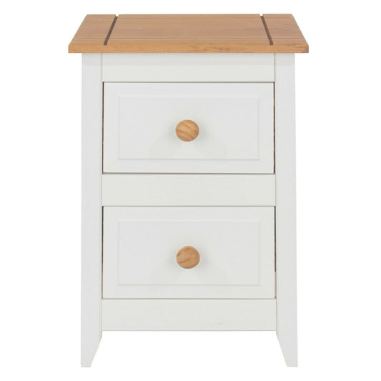 Capri White 2 Drawer Petite Bedside