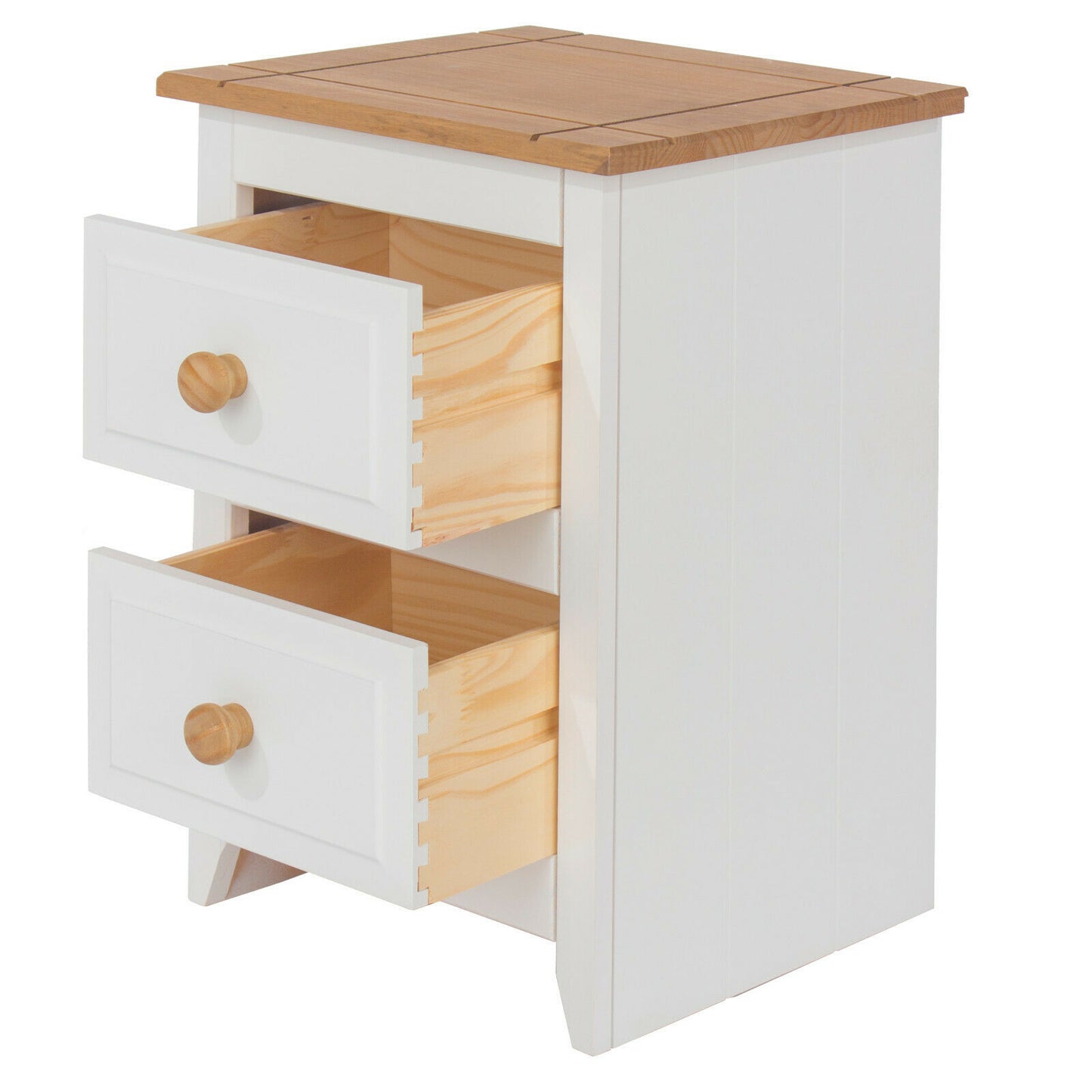 Capri White 2 Drawer Petite Bedside