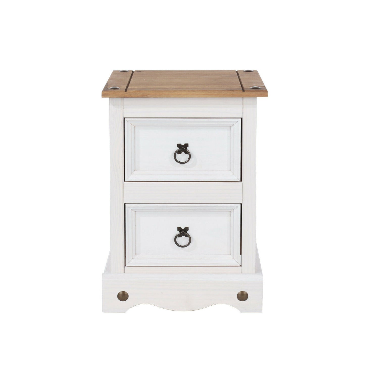 Corona White 2 Drawer Petite Bedside