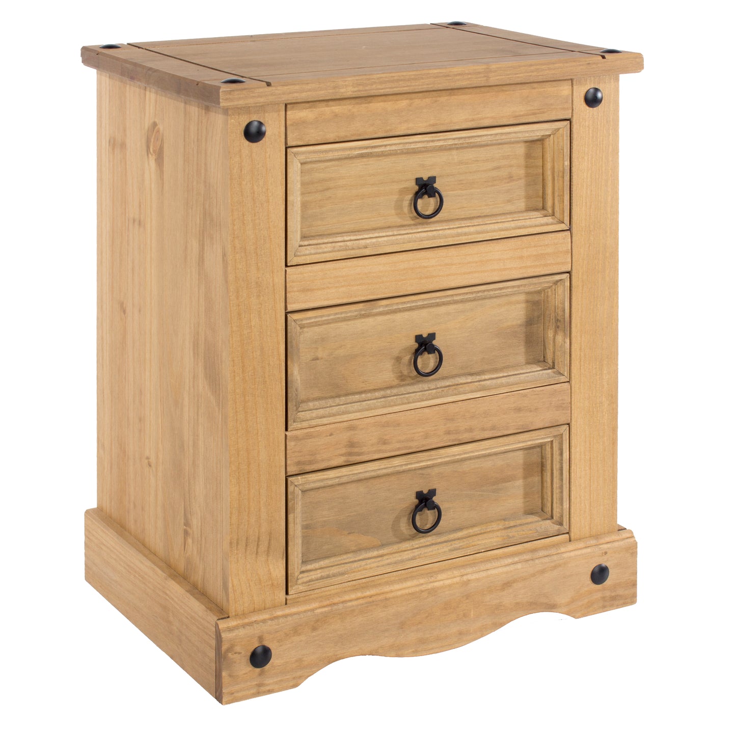 Corona 3 Drawer Bedside