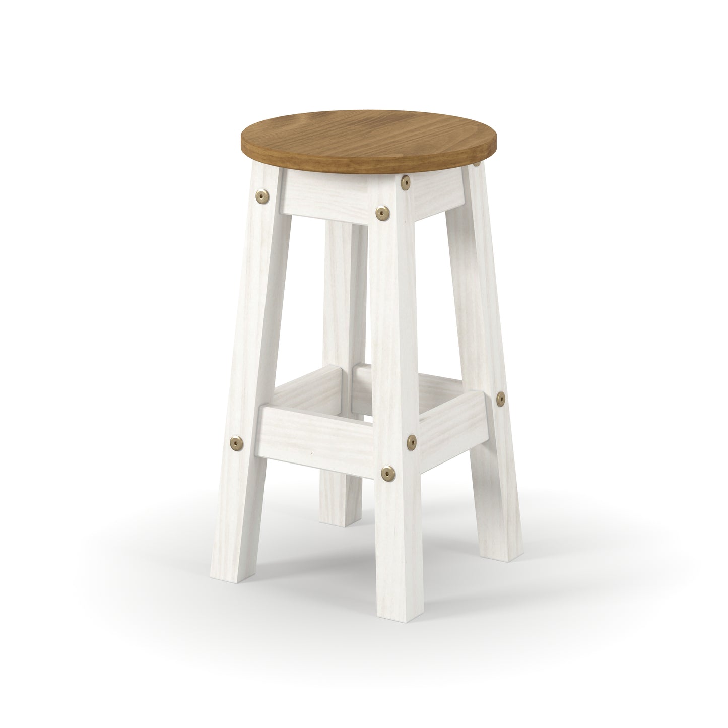 Corona White Pair of Low Breakfast Stools