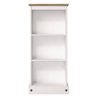 Corona White Low Narrow Bookcase