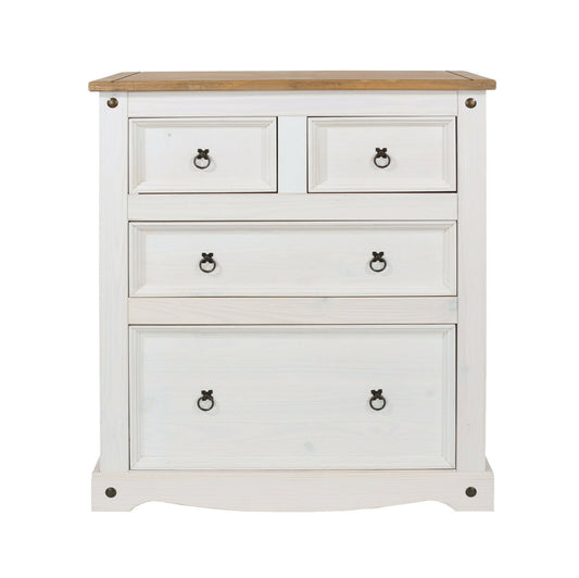 Corona White 2+2 Drawer Chest