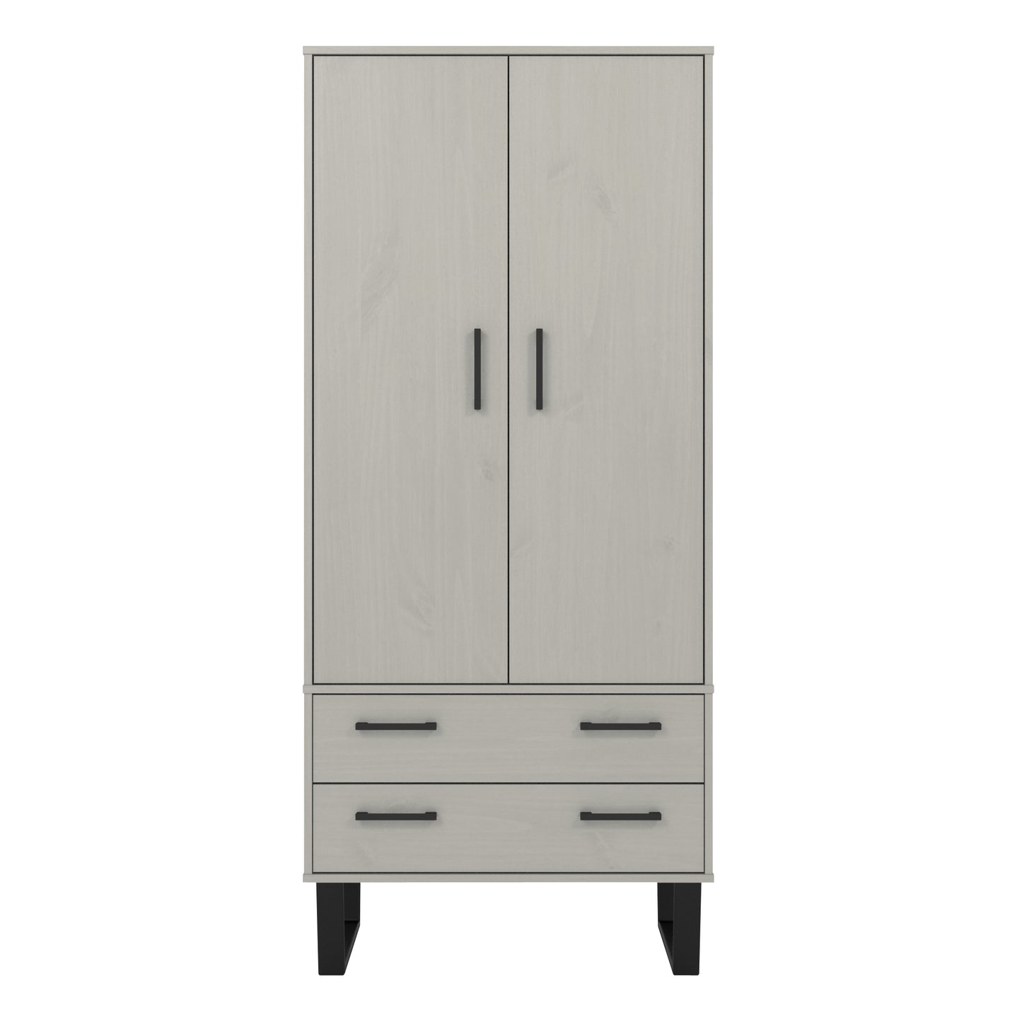 Texas Grey 2 Door 2 Drawer Wardrobe