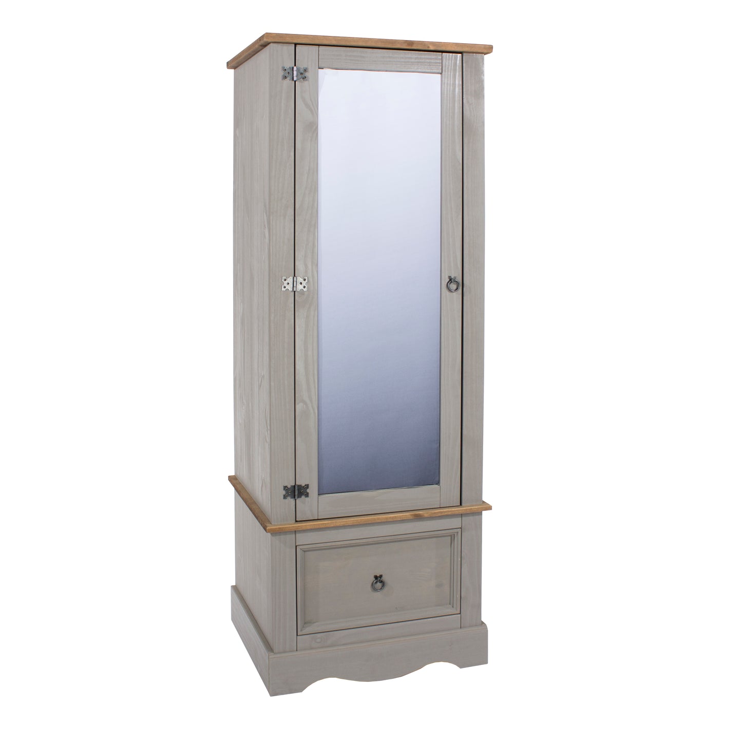 Corona Grey Armoire with Mirrored Door and Drawer