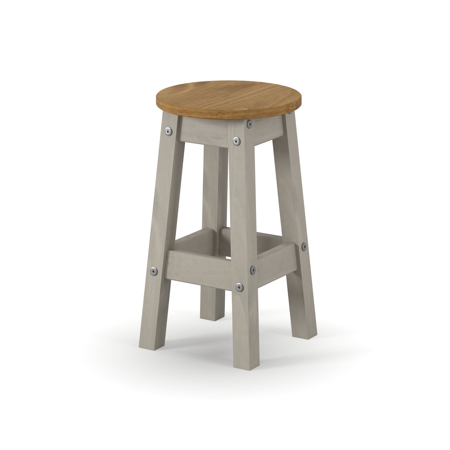 Corona Grey Pair of Low Round Breakfast Stools