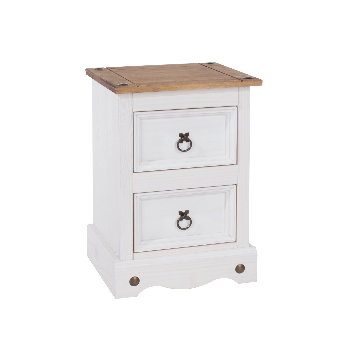 Corona White 2 Drawer Petite Bedside