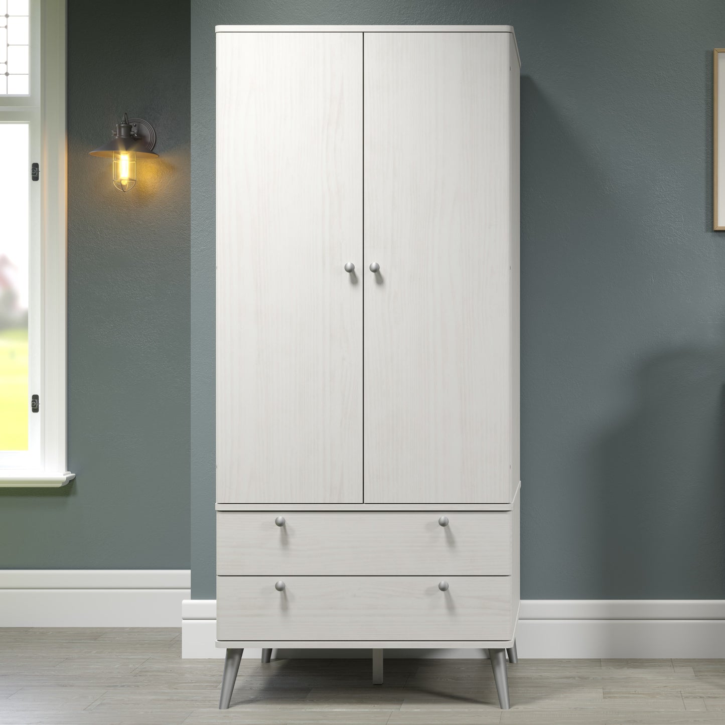 Augusta Curve 2 Door 2 Drawer Wardrobe