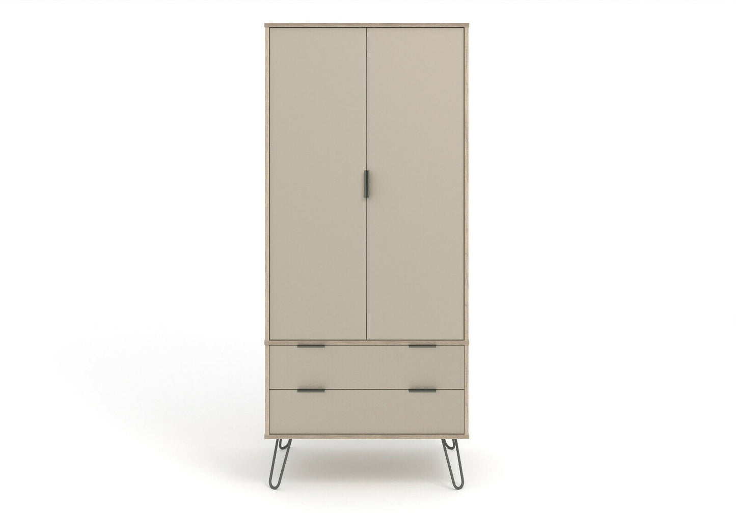 Augusta Driftwood 2 Door 2 Drawer Wardrobe