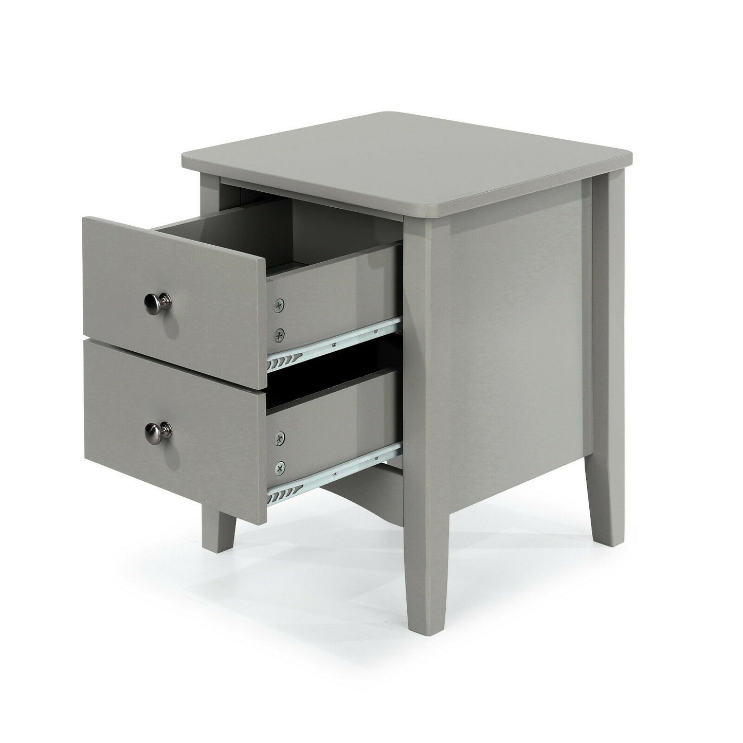 Como Grey 2 Drawer Bedside