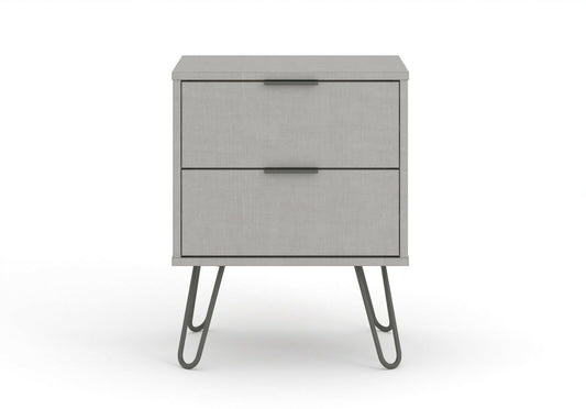 Augusta Grey 2 Drawer Bedside