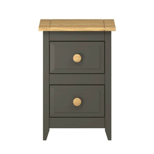 Capri Carbon 2 Drawer Petite Bedside