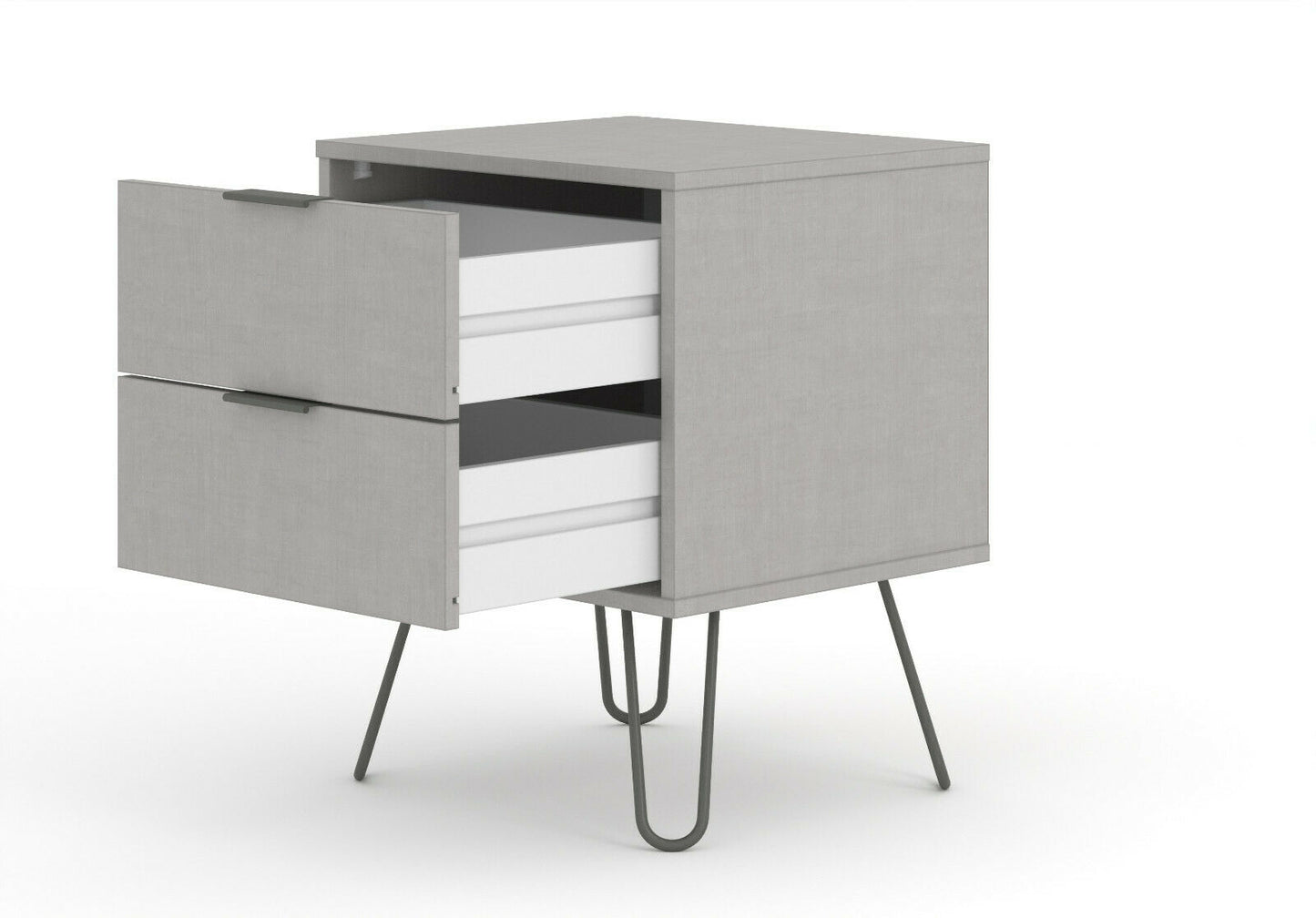 Augusta Grey 2 Drawer Bedside