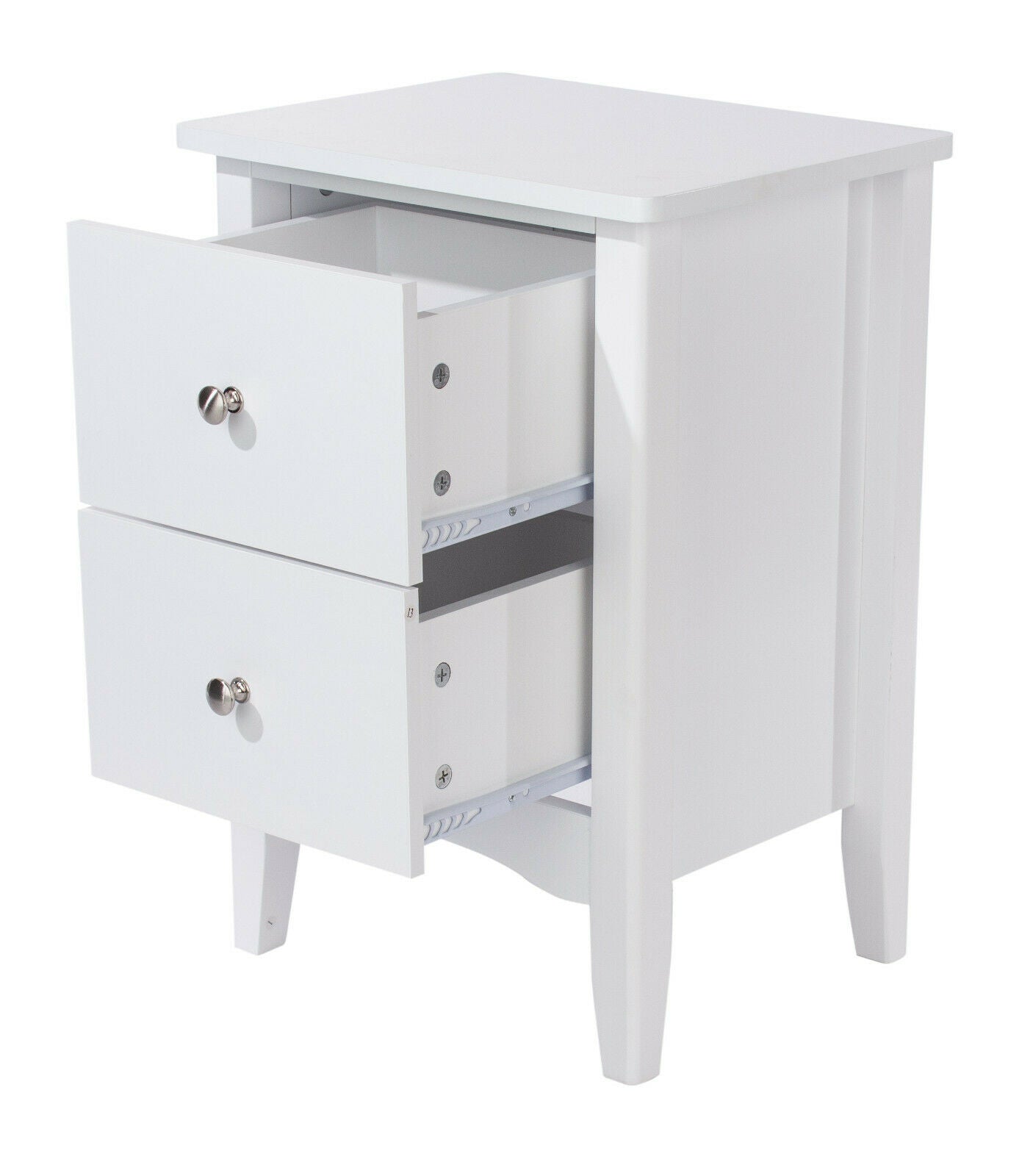 Como White 2 Drawer Bedside