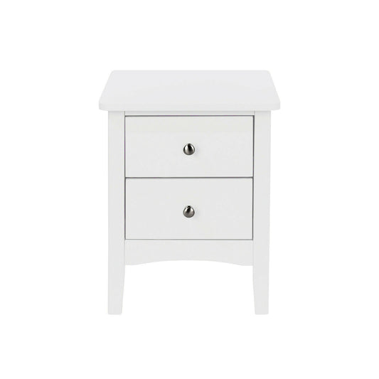 Como White 2 Drawer Petite Bedside