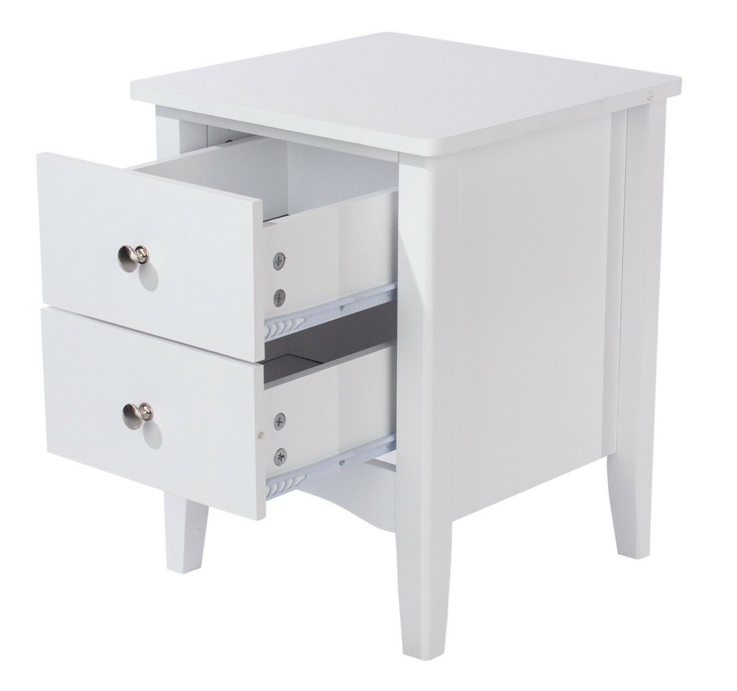 Como White 2 Drawer Petite Bedside