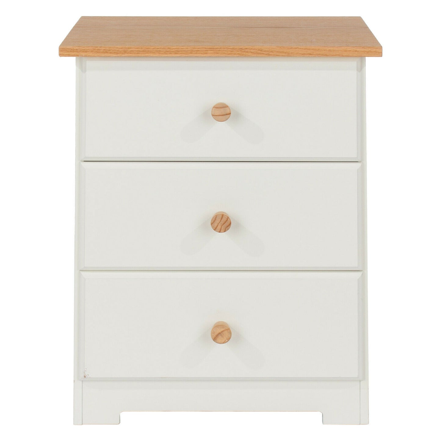 Colorado White 3 Drawer Bedside