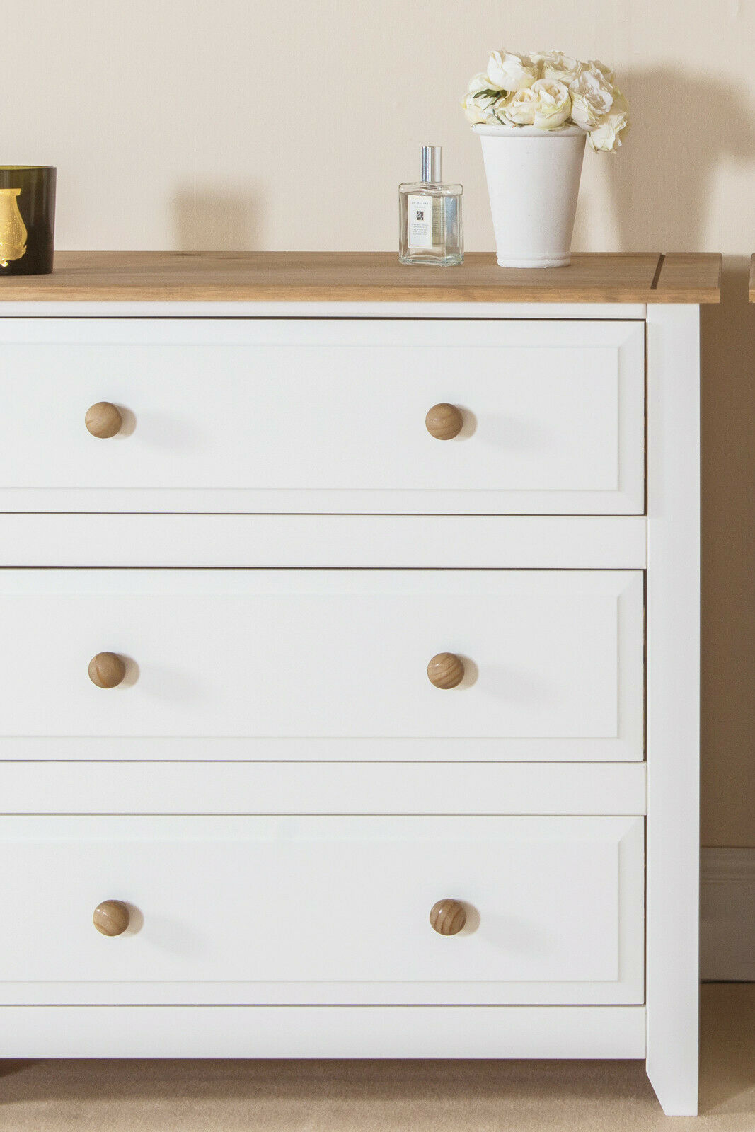 Capri White 3 Drawer Chest