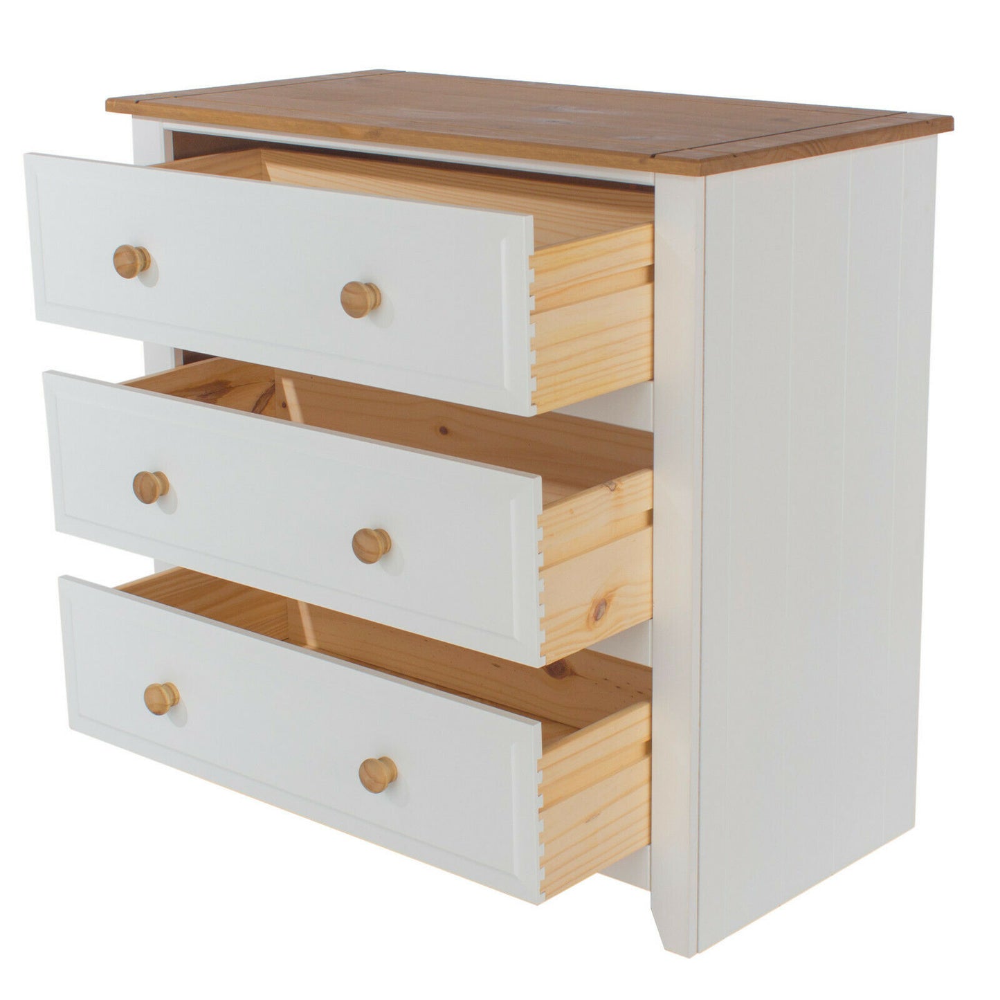 Capri White 3 Drawer Chest