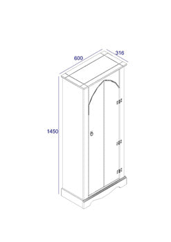 Corona White Vestry Cupboard