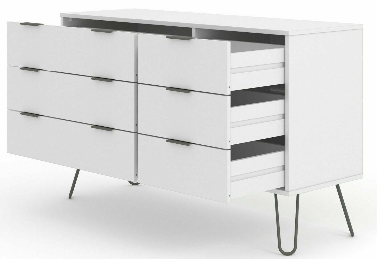 Augusta White 3+3=6 Drawer Chest of Drawers