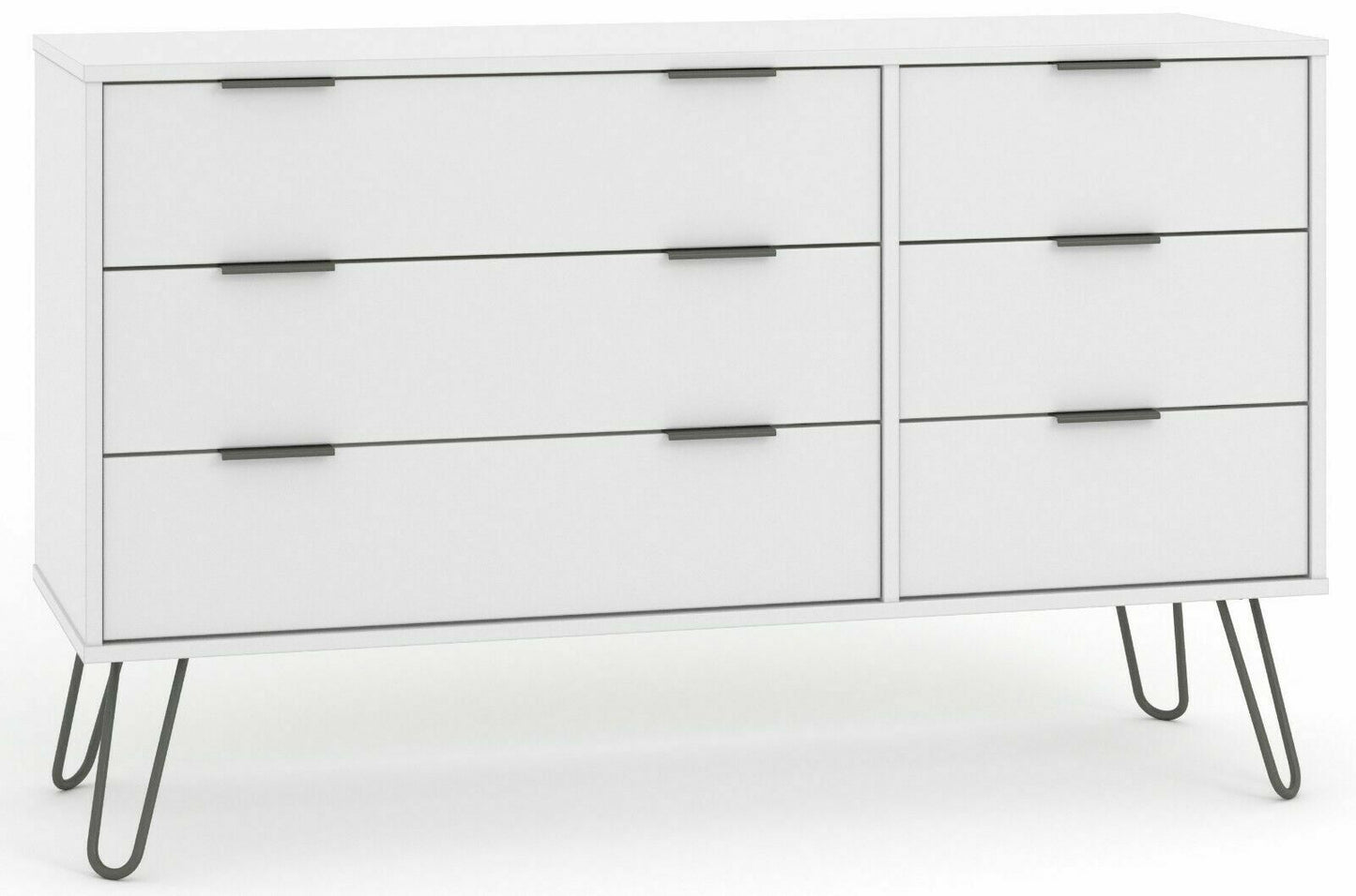 Augusta White 3+3=6 Drawer Chest of Drawers