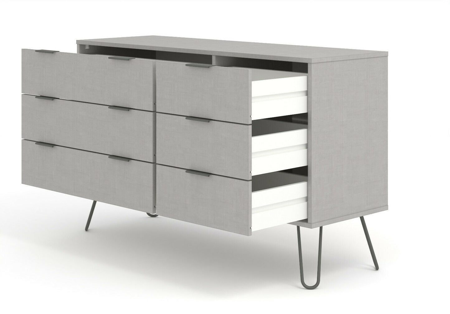 Augusta Grey 3+3=6 Drawer Chest of Drawers