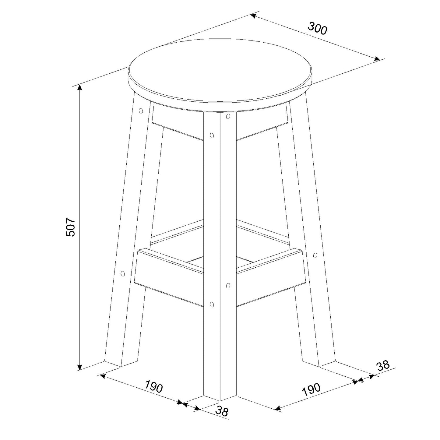 Corona White Pair of Low Breakfast Stools