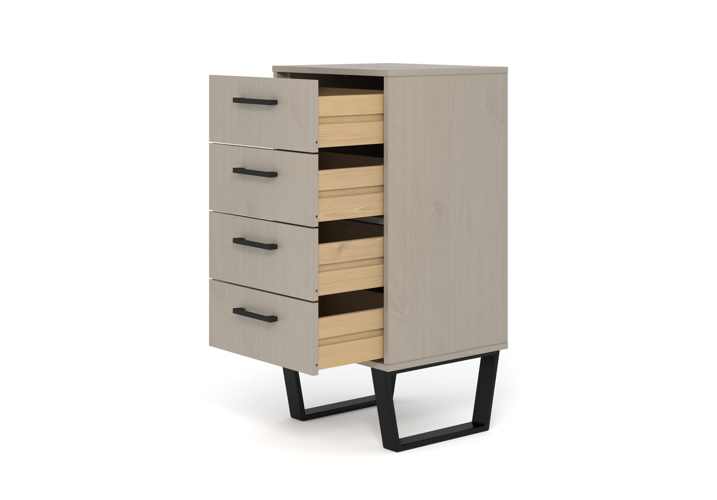 Texas Grey 4 Drawer Narrow Chest