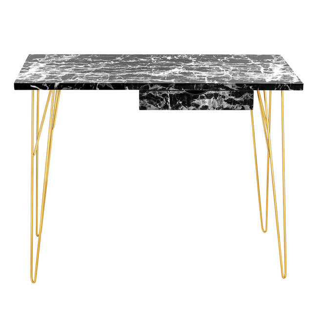 Fusion Desk Black Marble Effect