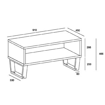 Texas Grey Open Coffee Table