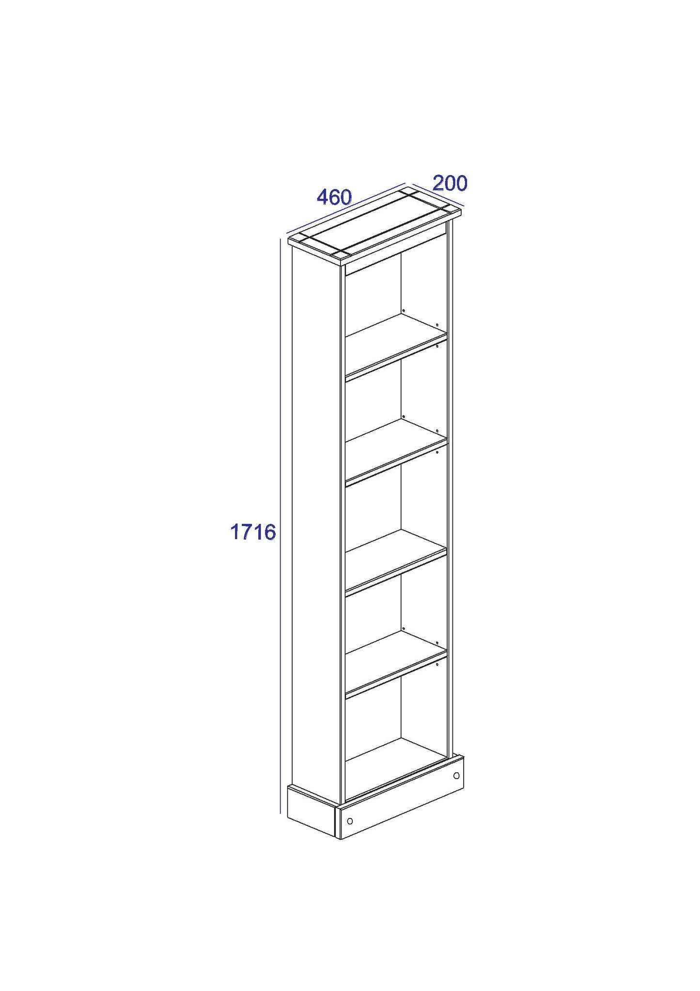 Corona Tall Narrow Bookcase