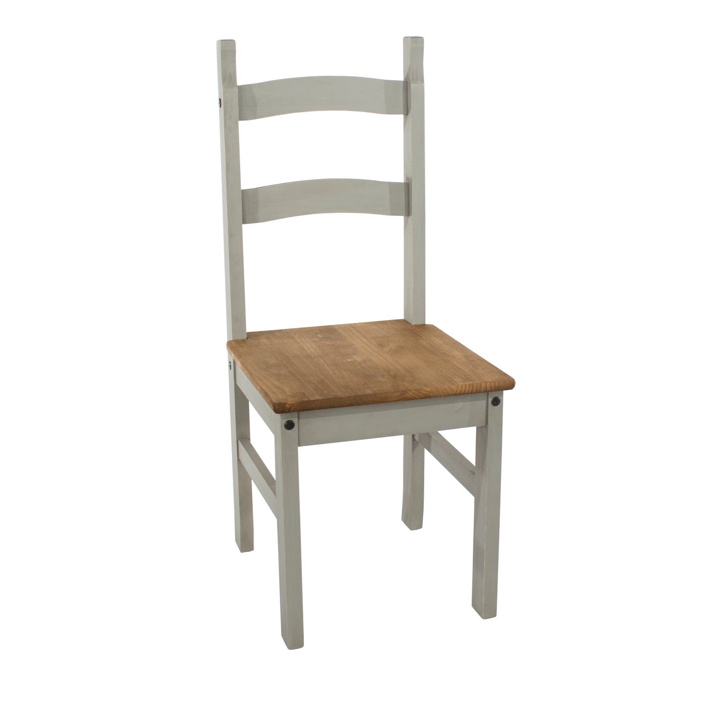 Corona Grey Pair of Solid Pine Dining Chairs