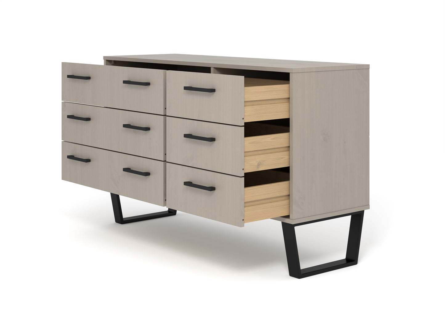 Texas Grey 3+3 Drawer Wide Chest