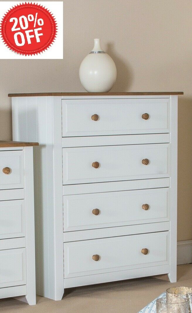 Capri White 4 Drawer Chest