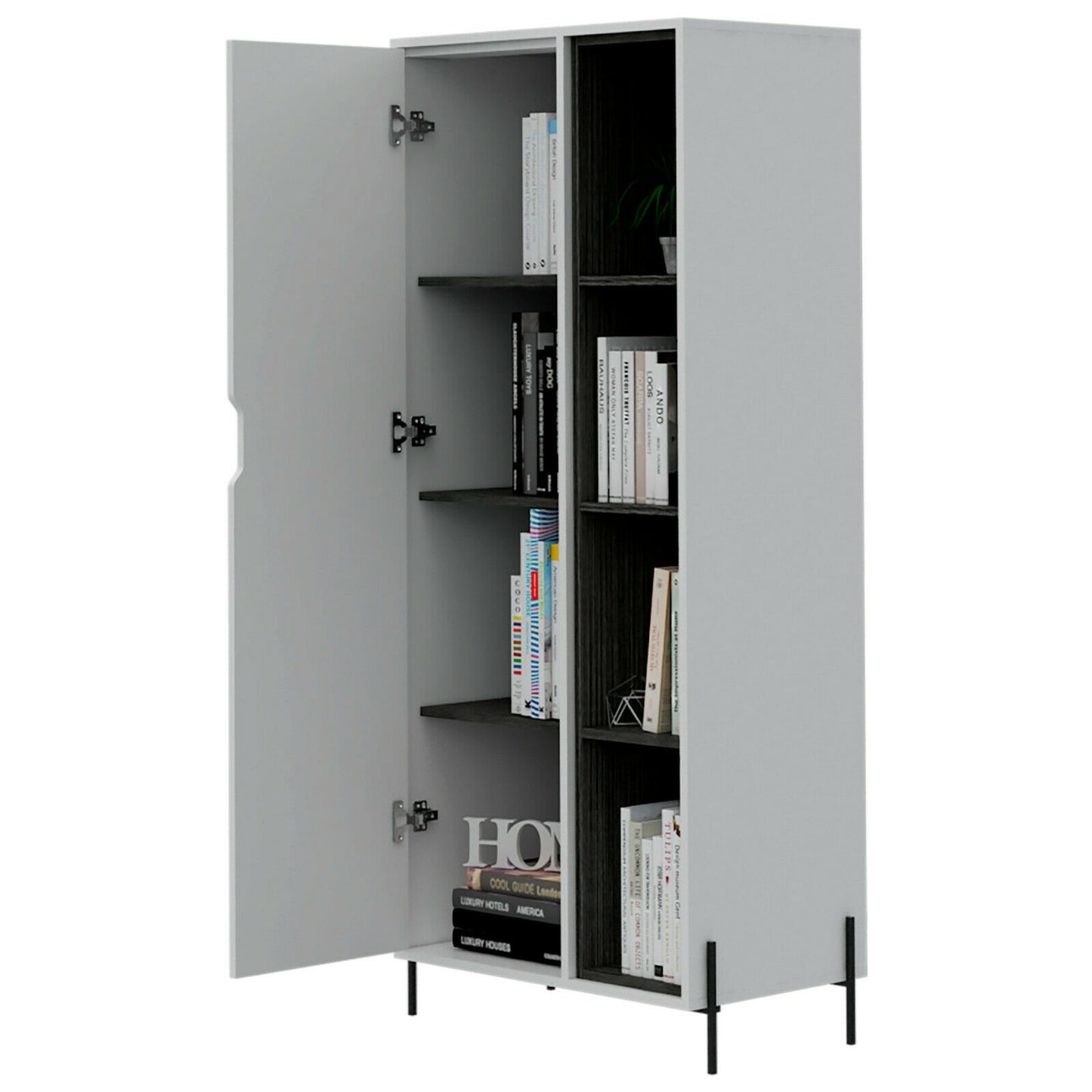 Dallas White Door Tall and Wide Bookcase Display Unit