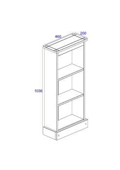 Corona White Low Narrow Bookcase