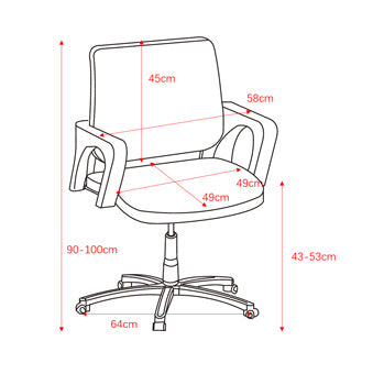 Home Office Chair in Black with Mesh Back, Fabric Seat & Base