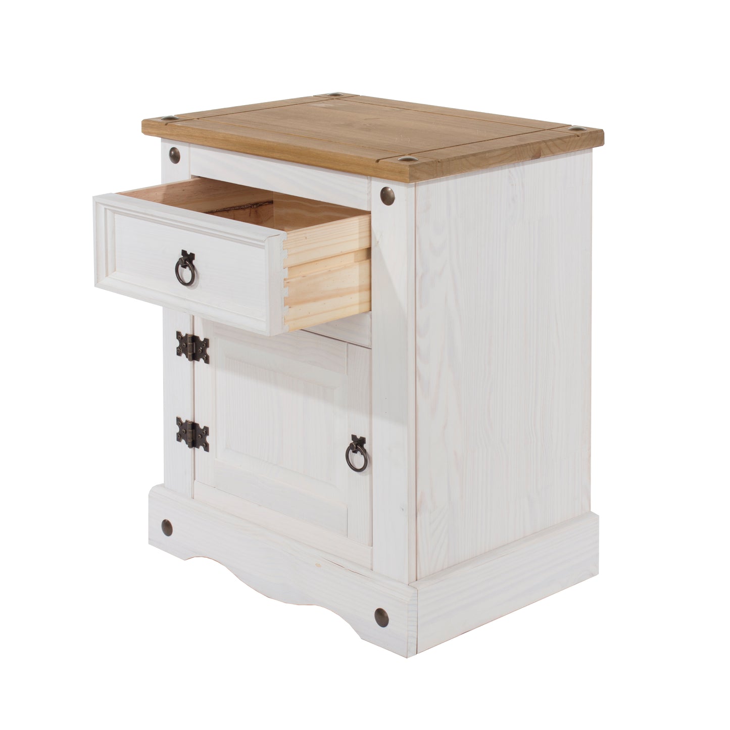 Corona White 1 Door 1 Drawer Bedside