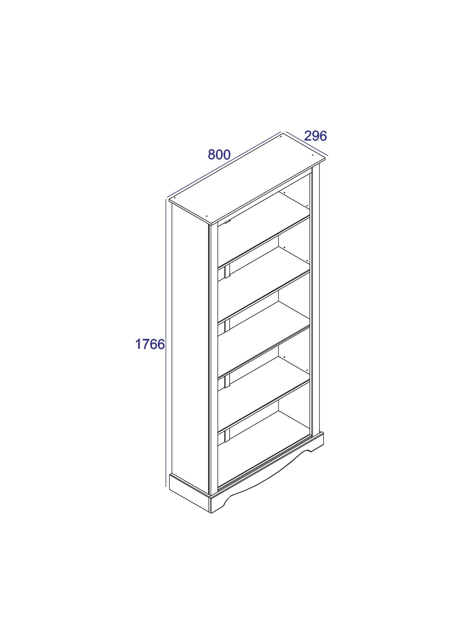 Corona White Tall Bookcase